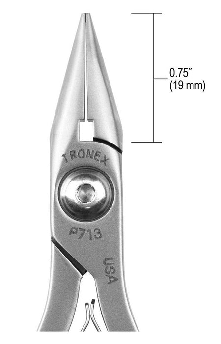 Tronex P713 Chain Nose Pliers with Short, Smooth Jaw & Long Ergonomic Handles, 5.90" OAL