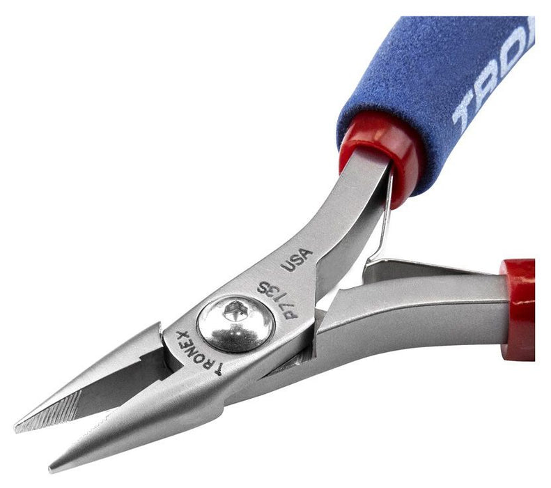 Tronex P713S Chain Nose Pliers with Short, Serrated Jaw & Long Ergonomic Handles, 5.90" OAL