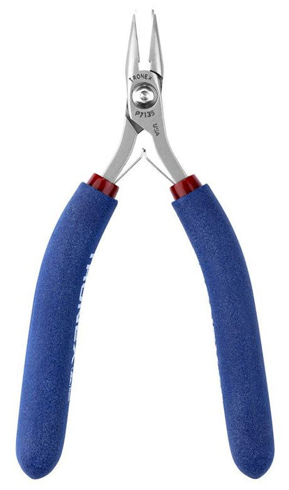 Tronex P713S Chain Nose Pliers with Short, Serrated Jaw & Long Ergonomic Handles, 5.90" OAL