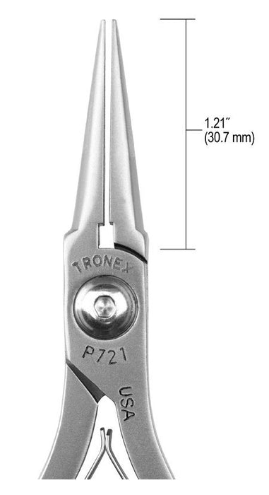 Tronex P721 Needle Nose Lead-Forming Pliers with Long, Smooth Jaw & Long Ergonomic Handles, 6.40" OAL