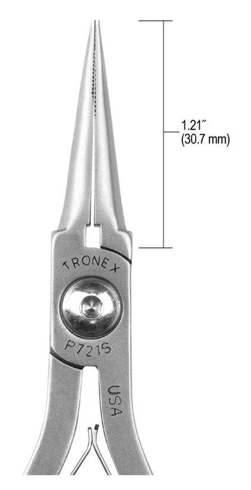 Tronex P721S Needle Nose Lead-Forming Pliers with Long, Serrated Jaw & Long Ergonomic Handles, 6.40" OAL