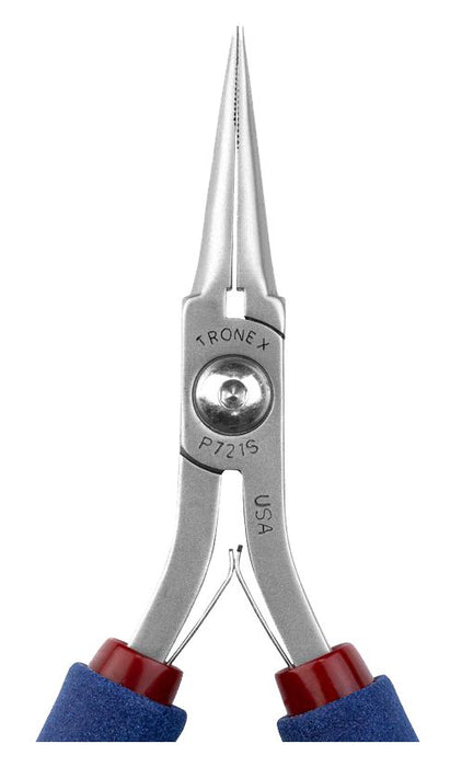 Tronex P721S Needle Nose Lead-Forming Pliers with Long, Serrated Jaw & Long Ergonomic Handles, 6.40" OAL