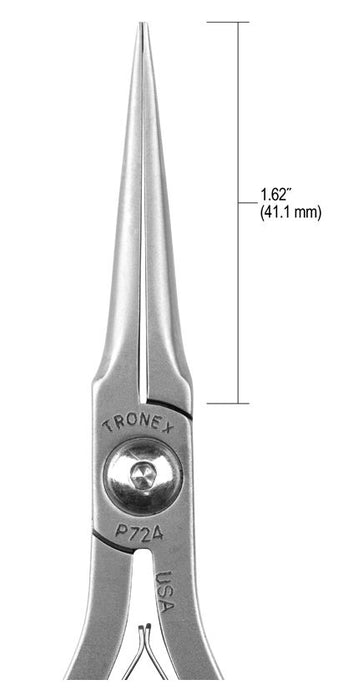 Tronex P724 Needle Nose Pliers with Extra-Long, Smooth Jaw & Long Ergonomic Handles, 6.80" OAL