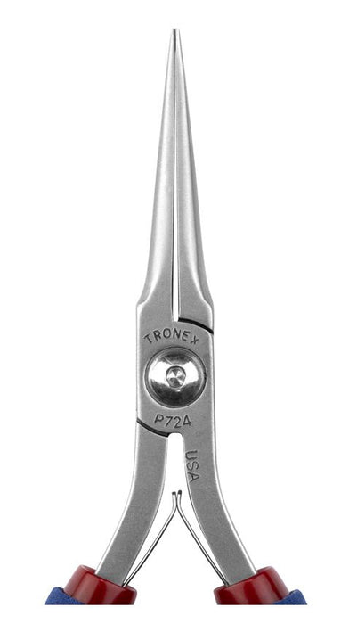 Tronex P724 Needle Nose Pliers with Extra-Long, Smooth Jaw & Long Ergonomic Handles, 6.80" OAL