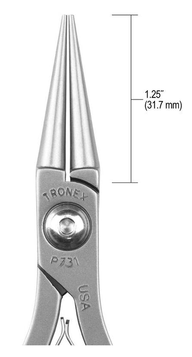 Tronex P731 Round Nose Bending Pliers with Long Jaw & Long Ergonomic Handles, 6.40" OAL