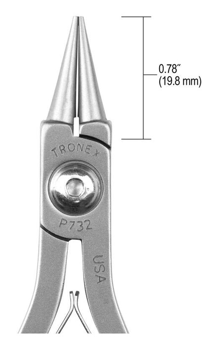 Tronex P732 Round Nose Bending Pliers with Short Jaw & Long Ergonomic Handles, 5.90" OAL