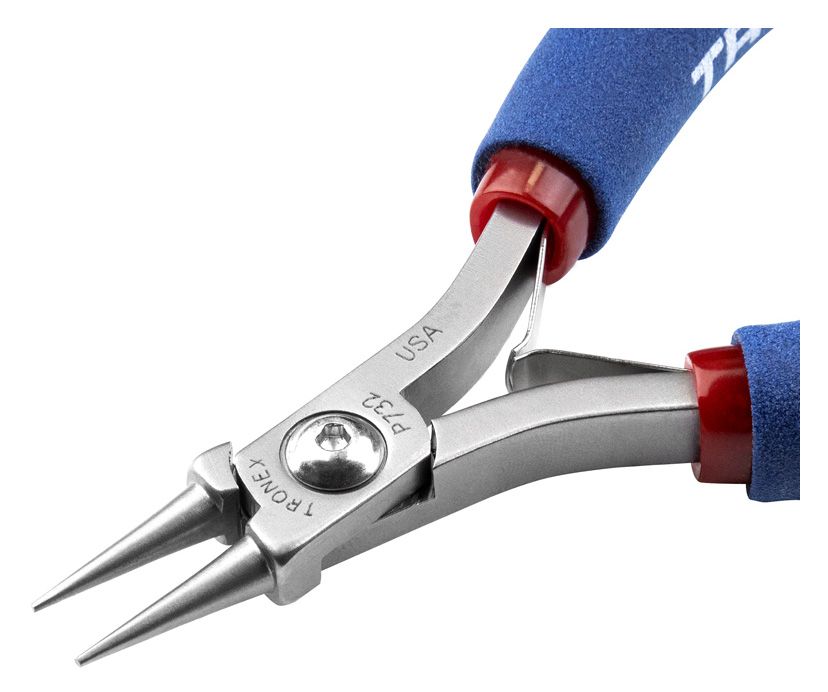 Tronex P732 Round Nose Bending Pliers with Short Jaw & Long Ergonomic Handles, 5.90" OAL