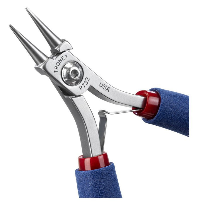 Tronex P732 Round Nose Bending Pliers with Short Jaw & Long Ergonomic Handles, 5.90" OAL