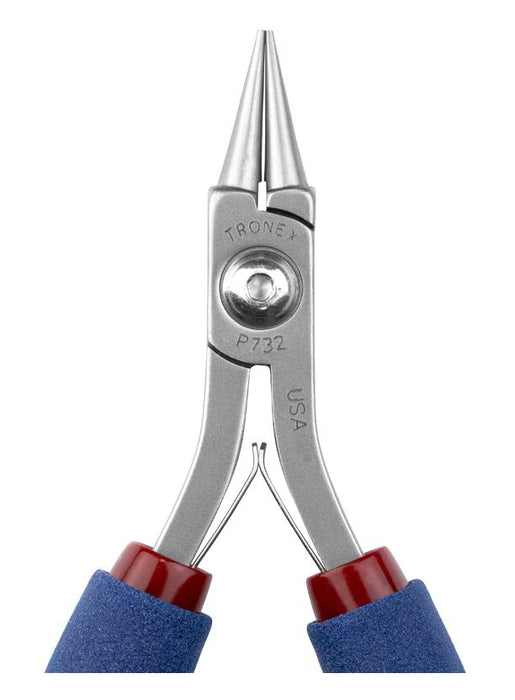 Tronex P732 Round Nose Bending Pliers with Short Jaw & Long Ergonomic Handles, 5.90" OAL