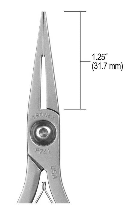 Tronex P741 Flat Nose Pliers with Long, Smooth Jaw, Step Tips & Long Ergonomic Handles, 6.40" OAL