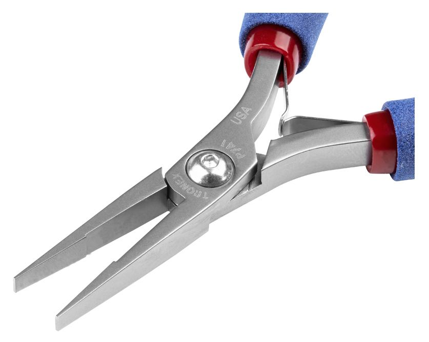 Tronex P741 Flat Nose Pliers with Long, Smooth Jaw, Step Tips & Long Ergonomic Handles, 6.40" OAL