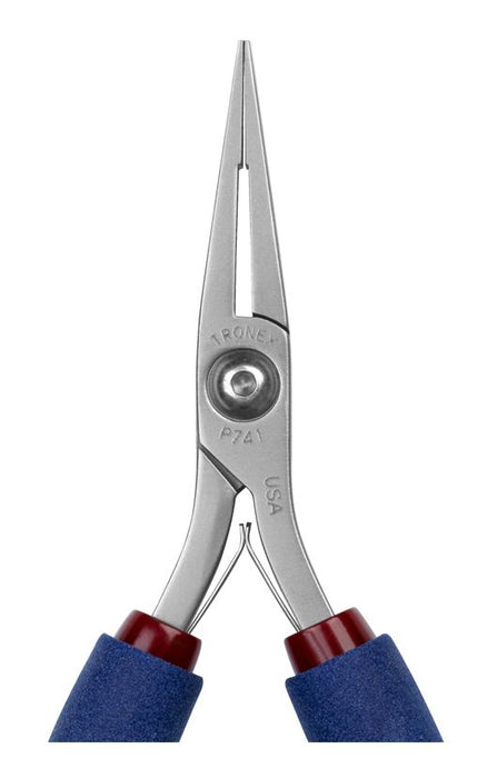 Tronex P741 Flat Nose Pliers with Long, Smooth Jaw, Step Tips & Long Ergonomic Handles, 6.40" OAL