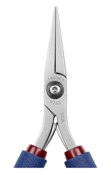 Tronex P743 Long, Thin Flat Nose Pliers with Long, Smooth Jaw & Long Ergonomic Handles, 6.40" OAL