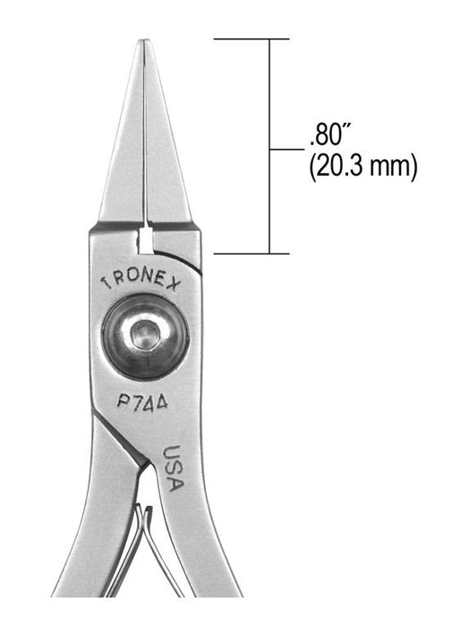 Tronex P744 Flat Nose Gripping/Bending Pliers with Short, Smooth Jaw & Long Ergonomic Handles, 6.00" OAL