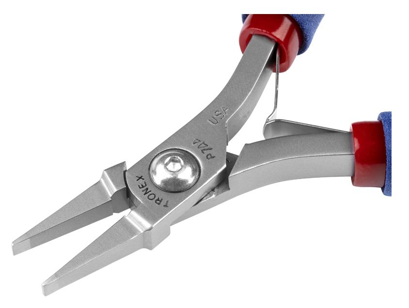 Tronex P744 Flat Nose Gripping/Bending Pliers with Short, Smooth Jaw & Long Ergonomic Handles, 6.00" OAL