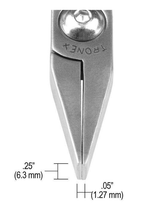 Tronex P745 Flat Nose Pliers with Short, Smooth Jaw, Wide Tips & Long Ergonomic Handles, 6.00" OAL