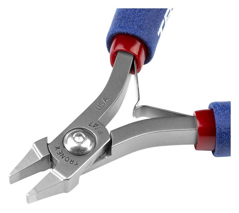 Tronex P747 Flat Nose Gripping Pliers with Stubby Jaw & Long Ergonomic Handles, 5.60" OAL