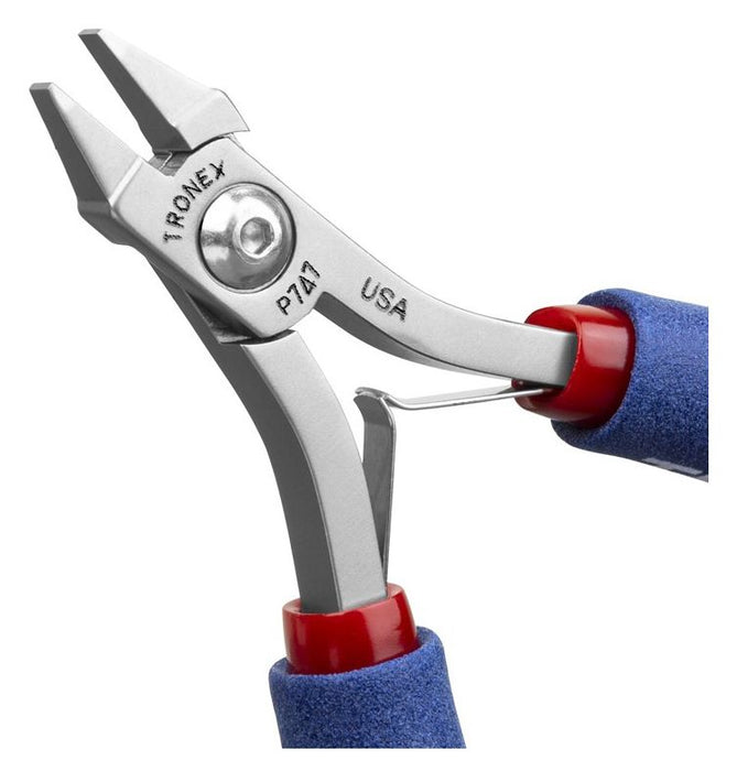 Tronex P747 Flat Nose Gripping Pliers with Stubby Jaw & Long Ergonomic Handles, 5.60" OAL