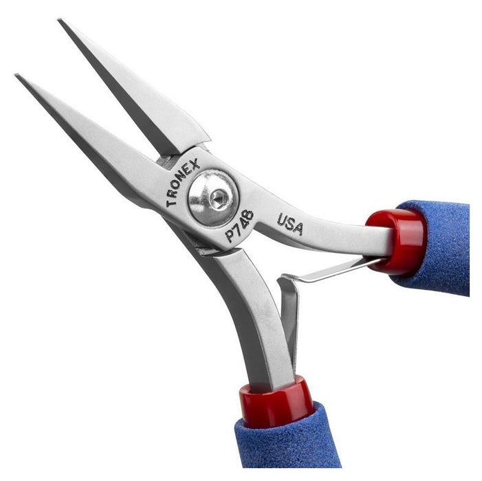 Tronex P748 Flat Nose Pliers with Medium, Smooth Jaw, Narrow Tips & Long Ergonomic Handles, 6.20" OAL