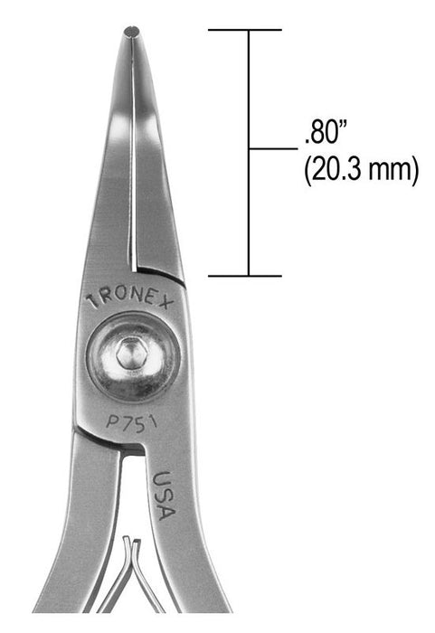 Tronex P751 Bent Nose Pliers with 60° Angled Smooth Jaw, Fine Tips & Long Ergonomic Handles, 6.00" OAL