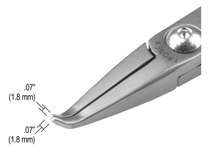 Tronex P751 Bent Nose Pliers with 60° Angled Smooth Jaw, Fine Tips & Long Ergonomic Handles, 6.00" OAL