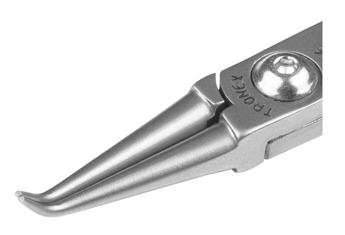 Tronex P756 Bent, Rounded Nose Pliers with 50° Angled Long Jaw, Very-Fine Tips & Long Ergonomic Handles, 6.00" OAL