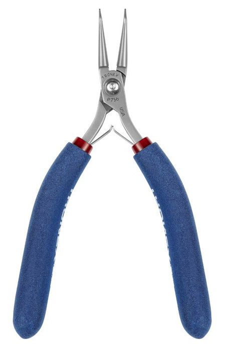 Tronex P756 Bent, Rounded Nose Pliers with 50° Angled Long Jaw, Very-Fine Tips & Long Ergonomic Handles, 6.00" OAL