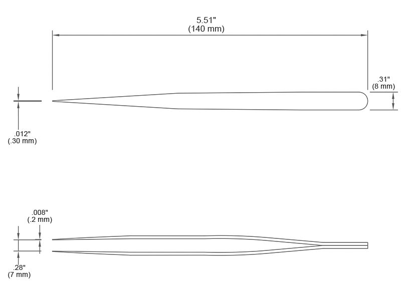 Tronex SS-SA-CH Precision Stainless Steel Tweezer with Straight, Long, Thin, Very Fine, Pointed Tips