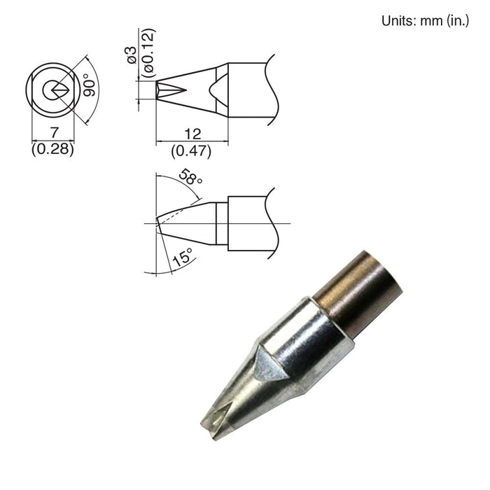 Hakko TX1-XBCR3, 140W Bevel Tip Soldering Tip (Qty of 10)