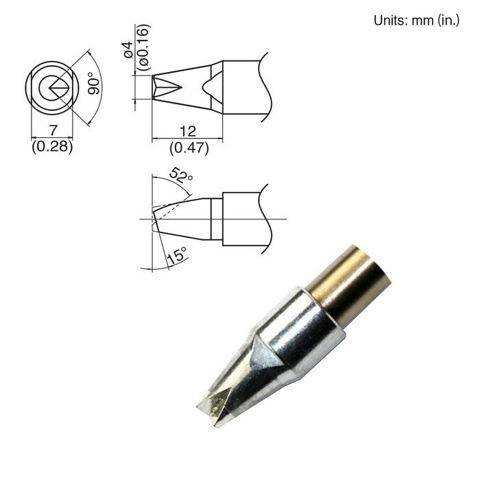 Hakko TX1-XBCR4, 140W Bevel Tip Soldering Tip