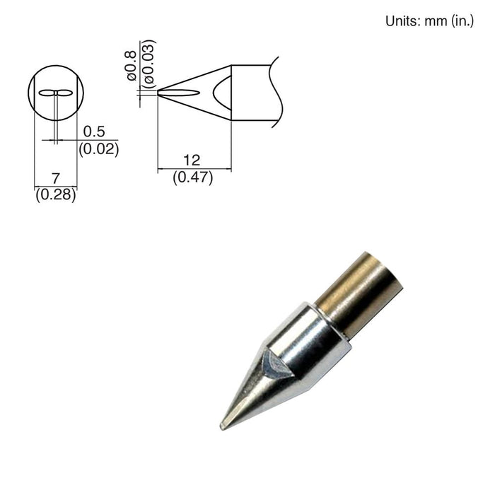 Hakko TX1-XD08, 140W Chisel Tip Soldering Tip (Qty of 10)