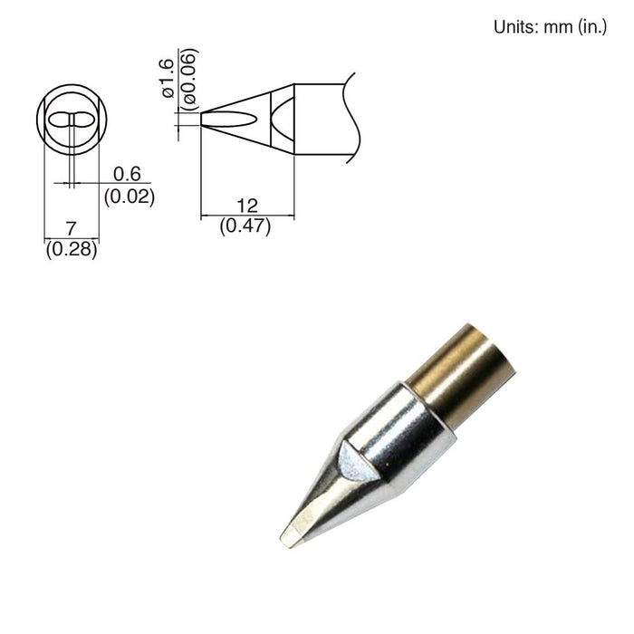 Hakko TX1-XD16, 140W Chisel Tip Soldering Tip