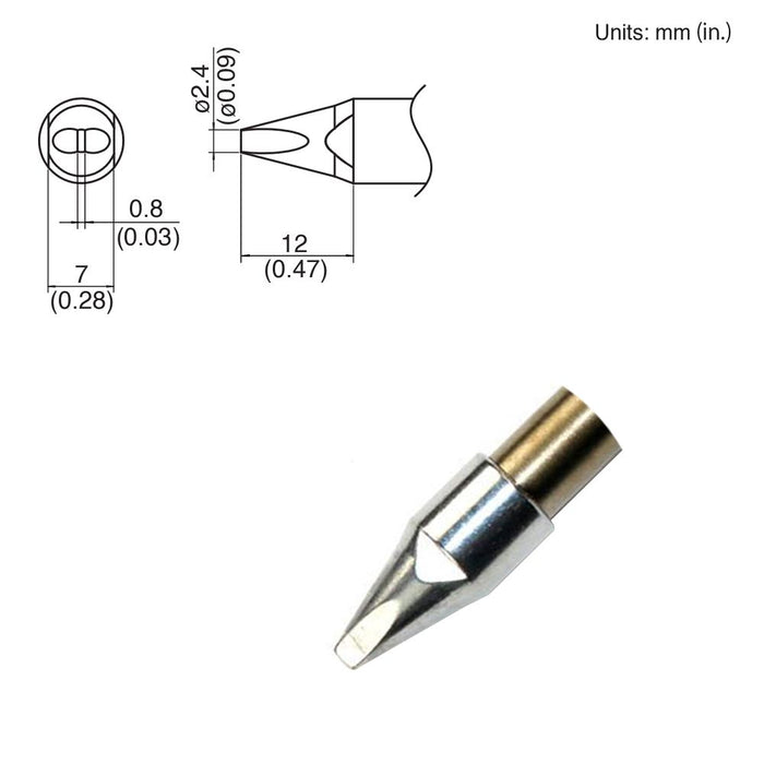 Hakko TX1-XD24, 140W Chisel Tip Soldering Tip (Qty of 10)