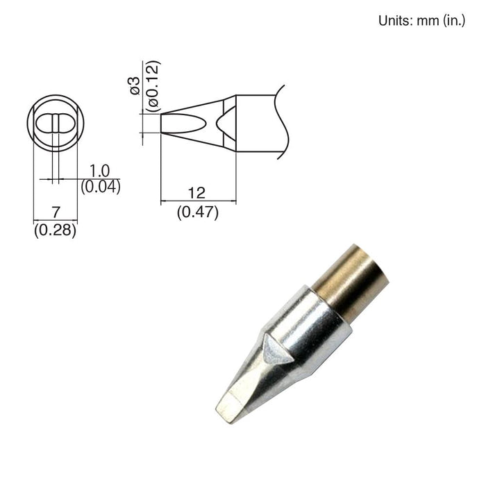 Hakko TX1-XD3, 140W Chisel Tip Soldering Tip