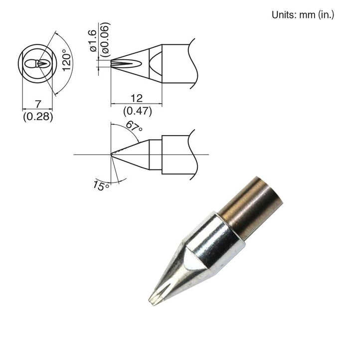 Hakko TX1-XDR16, 140W Chisel Tip Soldering Tip (Qty of 10)