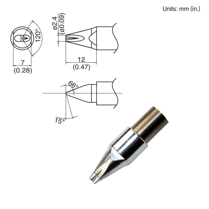 Hakko TX1-XDR24, 140W Chisel Tip Soldering Tip (Qty of 10)