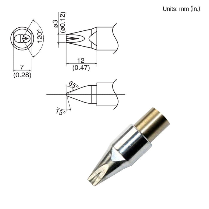 Hakko TX1-XDR3, 140W Chisel Tip Soldering Tip (Qty of 10)