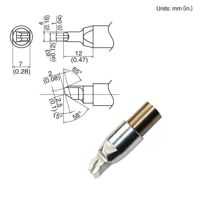 Hakko TX1-XRK, 140W Slot Tip Soldering Tip (Qty of 10)