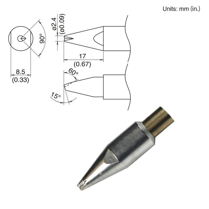 Hakko TX2-XBCR24, 260W Bevel Tip Soldering Tip