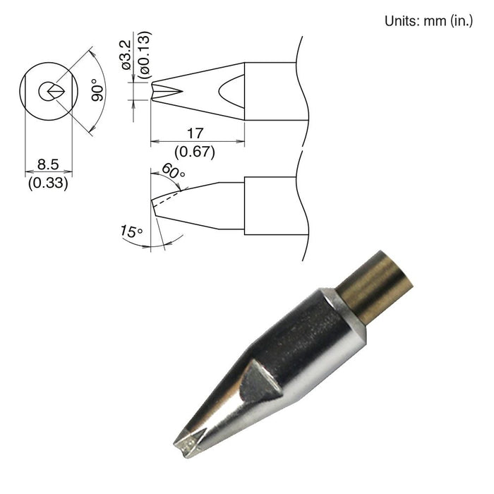 Hakko TX2-XBCR32, 260W Bevel Tip Soldering Tip (Qty of 10)