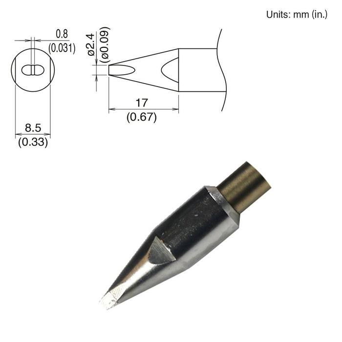 Hakko TX2-XD24, 260W Chisel Tip Soldering Tip