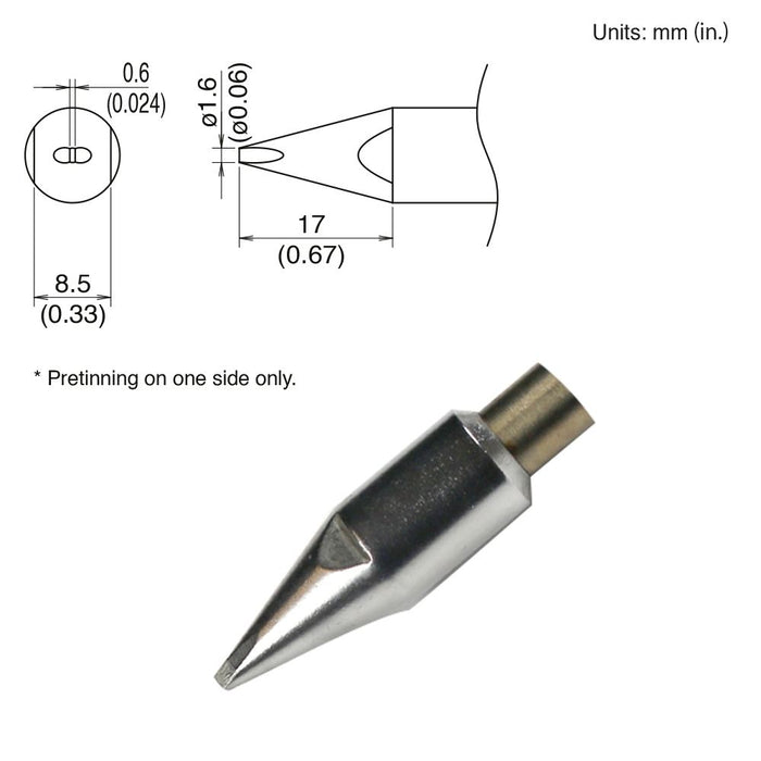 Hakko TX2-XDF16, 260W Chisel Tip Soldering Tip (Qty of 10)