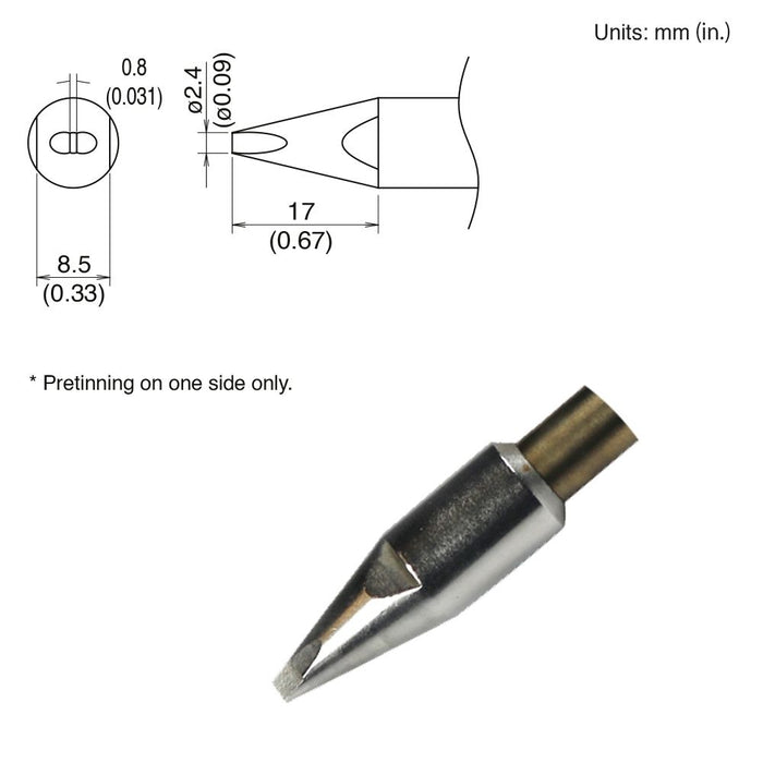 Hakko TX2-XDF24, 260W Chisel Tip Soldering Tip