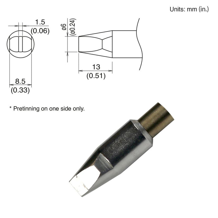 Hakko TX2-XDF6, 260W Chisel Tip Soldering Tip (Qty of 10)