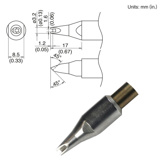 Hakko TX2-XDR1632, 260W Groove Tip Soldering Tip (Qty of 10)