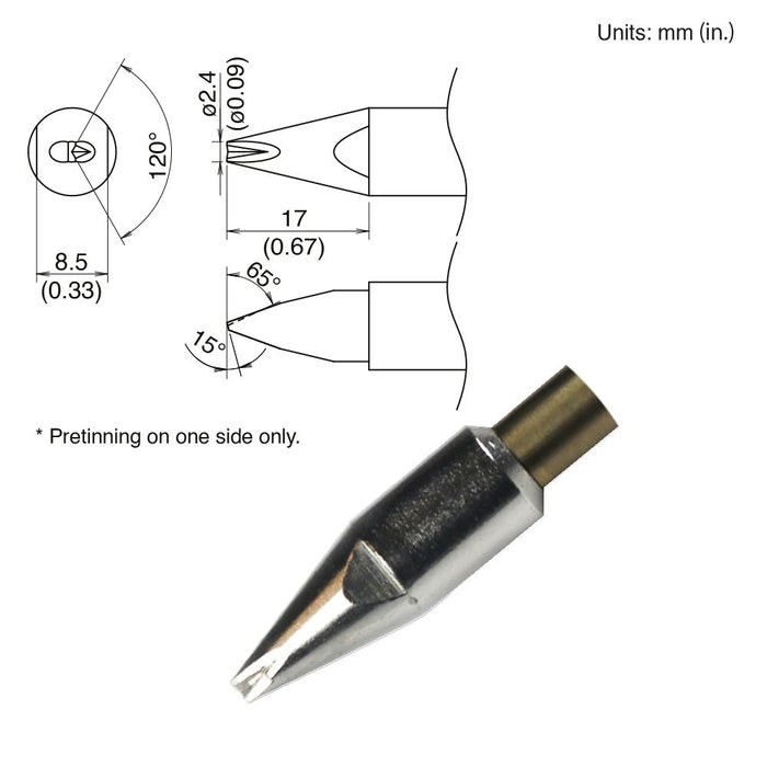 Hakko TX2-XDRF24, 260W Chisel Tip Soldering Tip (Qty of 10)