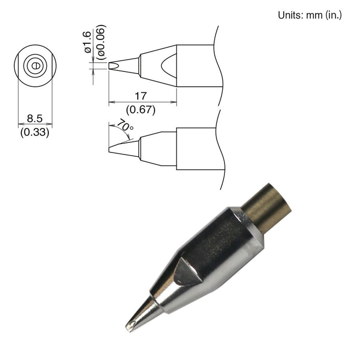 Hakko TX2-XNC16, 260W Bevel Tip Soldering Tip