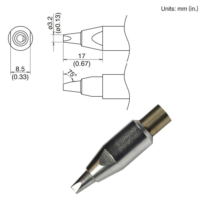 Hakko TX2-XNC32, 260W Bevel Tip Soldering Tip