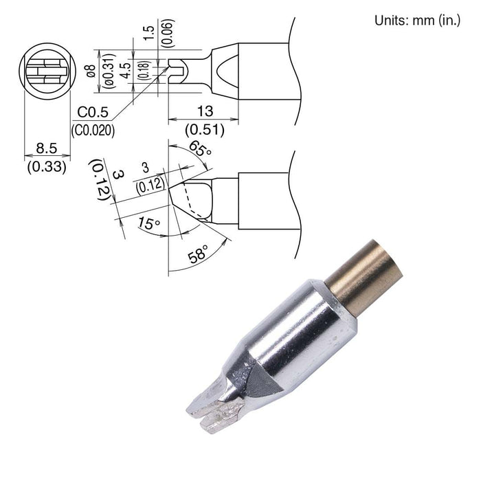 Hakko TX2-XRK1545, 260W Slot Tip (Qty of 10)