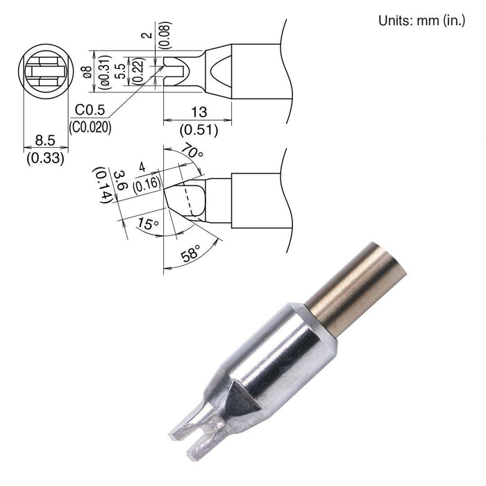 Hakko TX2-XRK2055, 260W Slot Tip (Qty of 10)